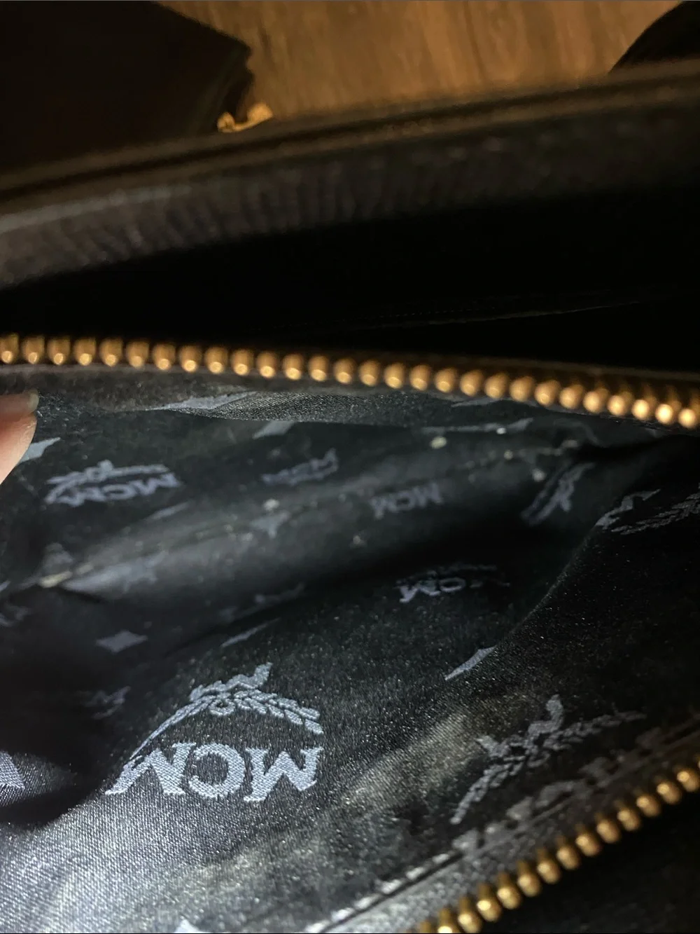 MCM Black Saffiano Leather Bucket Bag with Mini Pouch